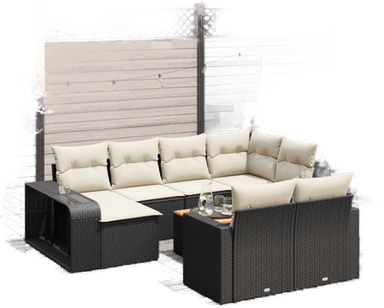 Vidaxl Hagesofagruppe 11 deler svart