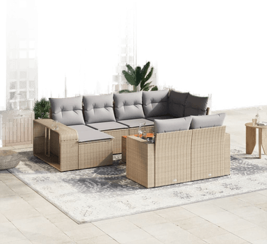 Vidaxl Hagesofagruppe 11 deler beige