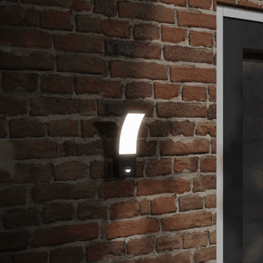 Vidaxl Veggmonterte LED-utelamper 2 stk svart