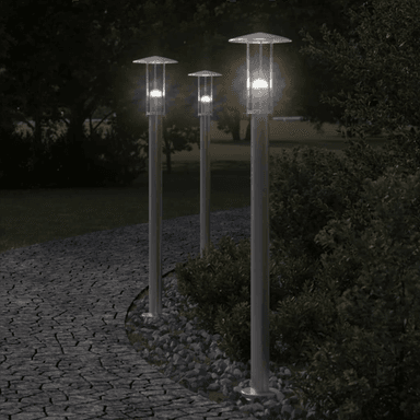 vidaXL Utendørs gulvlamper 3 stk 100 cm
