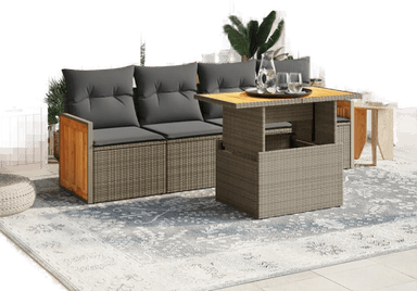 Vidaxl Hagespisegruppe 5 deler grå