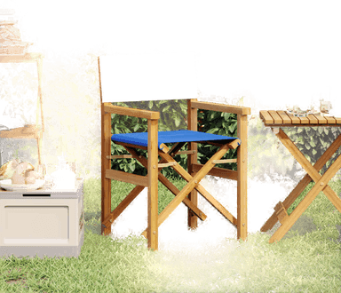 Vidaxl Sammenleggbare regissørstol blå