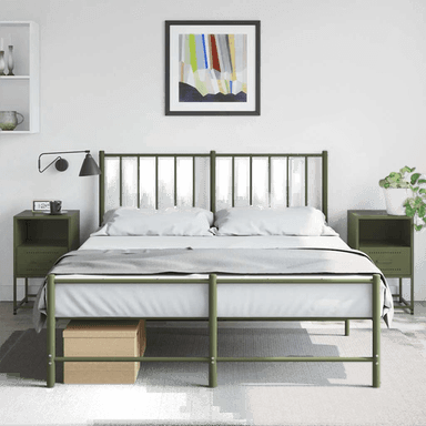 Vidaxl Nattbord 2 stk olivengrønn 36x39x60,5 cm