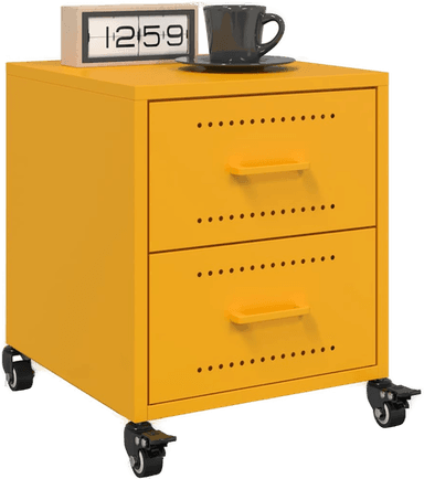 Vidaxl Nattbord 2 stk sennepsgul 36x39x43,5 cm