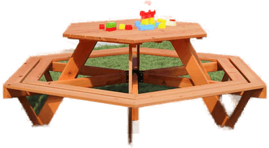 Vidaxl Piknikbord sekskantet for barn