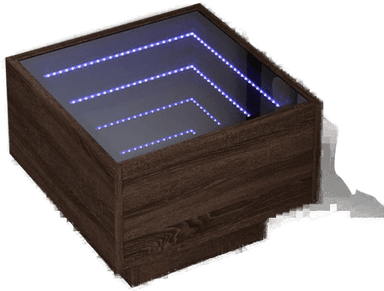 Vidaxl Salongbord Infinity LED brun 40x40 cm