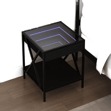 Vidaxl Salongbord Infinity LED svart 40x40 cm