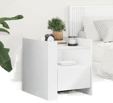 Vidaxl Nattbord hvit 45x50 cm