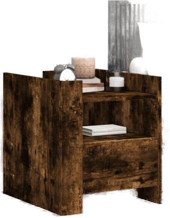 Vidaxl Nattbord røkt eik 45x50 cm