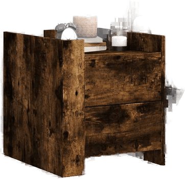 Vidaxl Nattbord røkt eik 45x50 cm