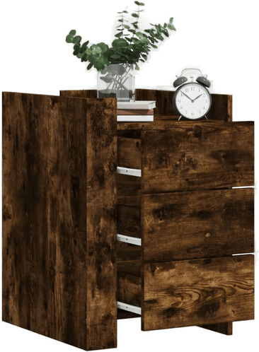 Vidaxl Nattbord røkt eik 45x50 cm