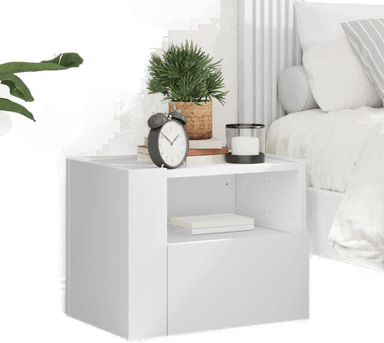 Vidaxl Veggmontert nattbord hvit