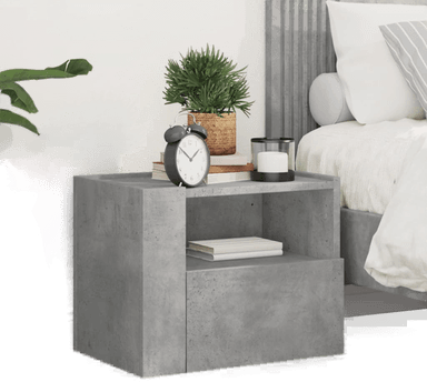 Vidaxl Veggmontert nattbord betonggrå 45x30 cm