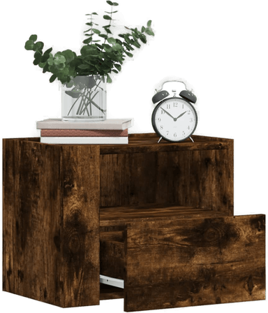 Vidaxl Veggmontert nattbord røkt eik