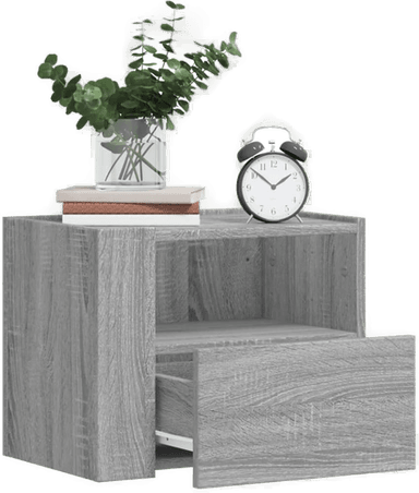 Vidaxl Veggmonterte nattbord 2 stk grå 45x30x35 cm