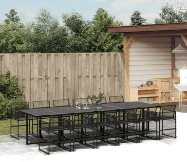 Vidaxl Hagespisegruppe 13 deler svart