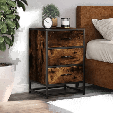 Vidaxl Nattbord røkt eik 40x34,5 cm