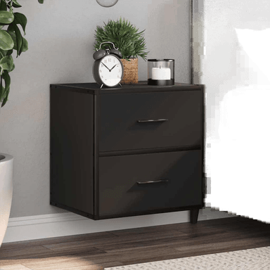 Vidaxl Veggmonterte nattbord 2 stk svart