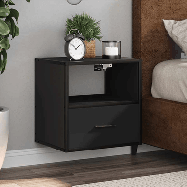 Vidaxl Veggmonterte nattbord 2 stk svart