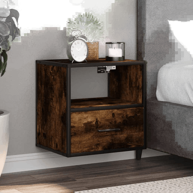 Vidaxl Veggmonterte nattbord 2 stk røkt eik