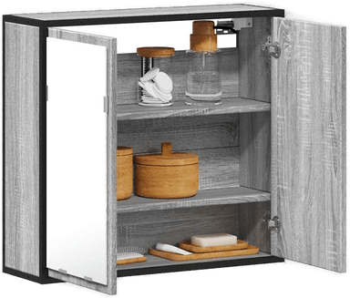 Vidaxl Baderomsskap med speil grå sonoma