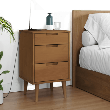 Vidaxl Nattbord MOLDE brun 40x35x65 cm