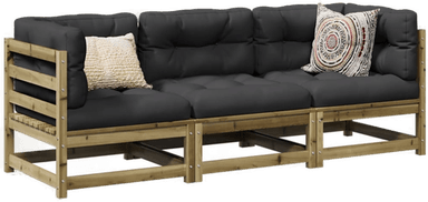 Vidaxl Hagesofasett 3 deler