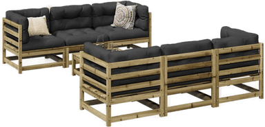 Vidaxl Hagesofasett 7 deler