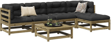 Vidaxl Hagesofasett 6 deler