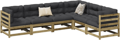 Vidaxl Hagesofasett 6 deler