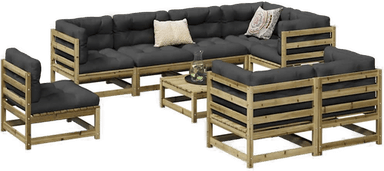 Vidaxl Hagesofasett 9 deler