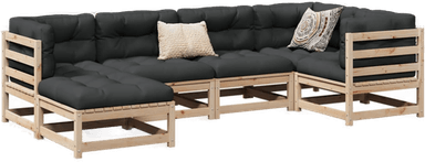 Vidaxl Hagesofasett 6 deler