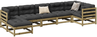 Vidaxl Hagesofasett 7 deler