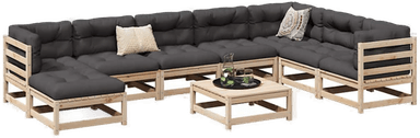 Vidaxl Hagesofasett 9 deler