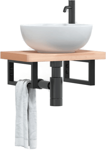 Vidaxl Servanthylle stål og bøketre