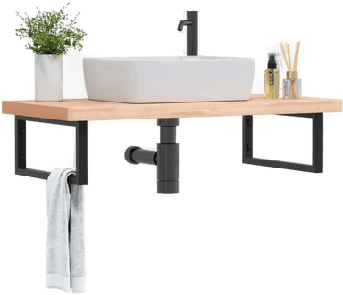 Vidaxl Servanthylle stål og bøketre