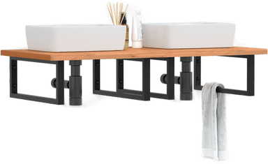 Vidaxl Servanthylle stål og bøketre