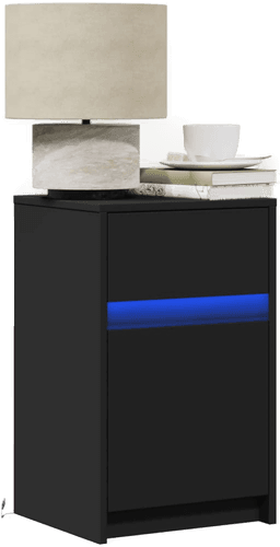 Vidaxl Nattbord med LED svart