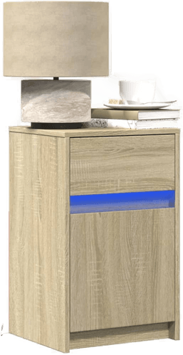 Vidaxl Nattbord med LED sonoma eik