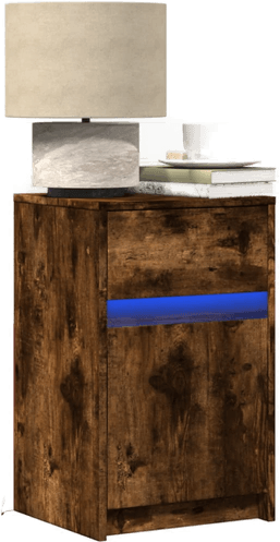 Vidaxl Nattbord med LED 2 stk røkt eik