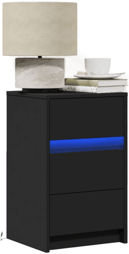 Vidaxl Nattbord med LED svart