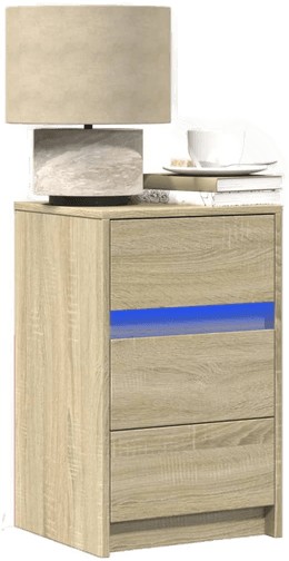 Vidaxl Nattbord med LED sonoma eik