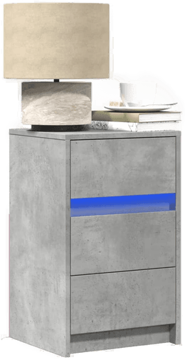 Vidaxl Nattbord med LED betonggrå