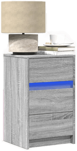 Vidaxl Nattbord med LED grå sonoma