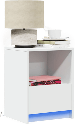 Vidaxl Nattbord med LED hvit