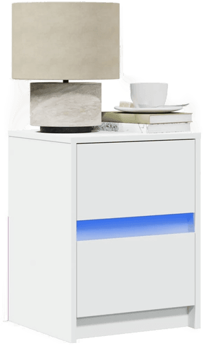 Vidaxl Nattbord med LED hvit