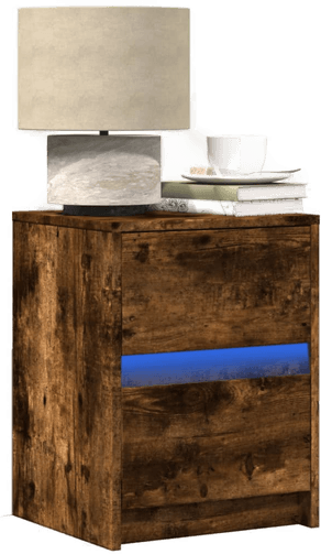 Vidaxl Nattbord med LED 2 stk røkt eik