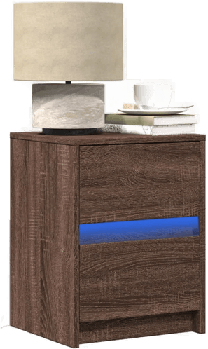 Vidaxl Nattbord med LED brun eik