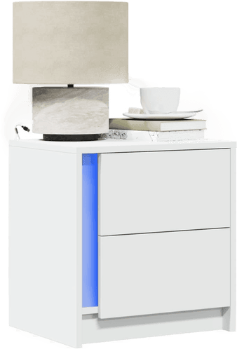 Vidaxl Nattbord med LED hvit