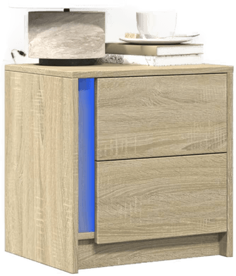 Vidaxl Nattbord med LED 2 stk